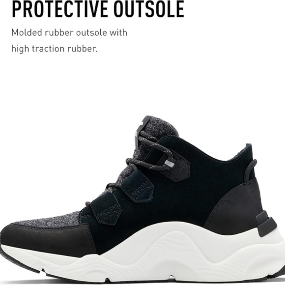 Sorel Kinetic Caribou Black Suede Boot Sneakers Waterproof Leather Winter Boot 8 - Picture 6 of 16